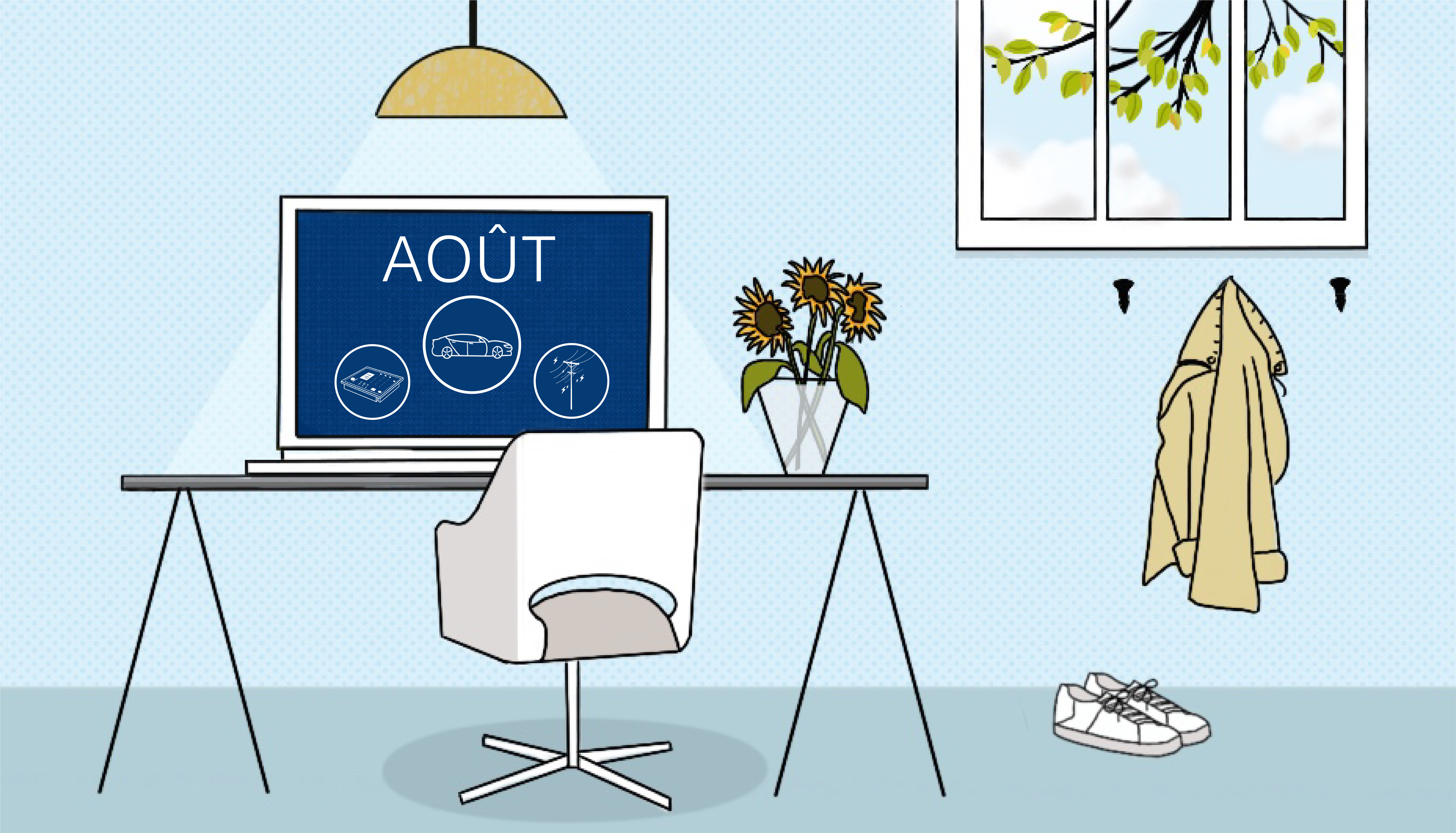 Illustration d’un portable sur un bureau présentant les actions les plus négociées le mois dernier.